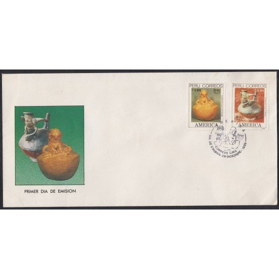 Upaep Perú 913/14 1989 Medicina y cirugía precolombina SPD FDC Sobre Primer Día Upaep Perú 913/14 1989 Medicina y cirugía precolombina SPD FDC Sobre Primer Día