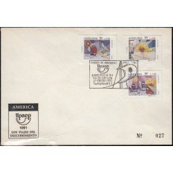 Upaep Honduras 776/78 1991 Tierra navío pájaros SPD FDC Sobre Primer Día Upaep Honduras 776/78 1991 Tierra navío pájaros SPD FDC Sobre Primer Día