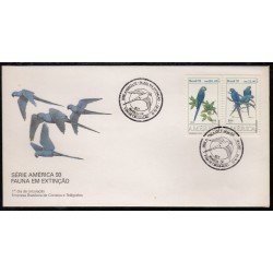 Upaep Brasil 2136/37 1993 Anodorhynchus SPD FDC Sobre Primer Upaep Brasil 2136/37 1993 Anodorhynchus SPD FDC Sobre Primer