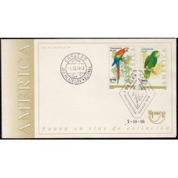 Upaep Venezuela 1644/45 1993 Amazona bardanensis loro bird SPD FDC Sobre Primer Día Upaep Venezuela 1644/45 1993 Amazona bardanensis loro bird SPD FDC Sobre Primer Día