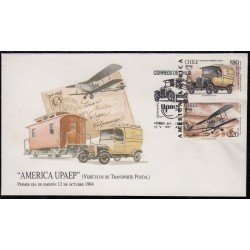 Upaep Chile 1228/29 1994 Primer transporte postal SPD FDC Sobre Primer Día