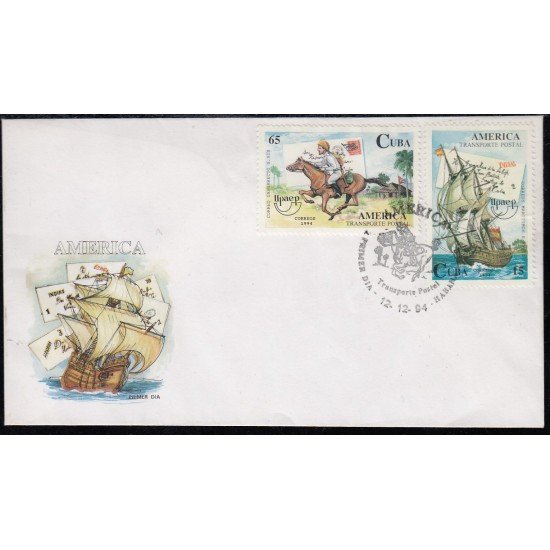 Upaep Cuba 3418/19 1994 Correo naval SXVIII y SXIX SPD FDC Sobre Primer Día Upaep Cuba 3418/19 1994 Correo naval SXVIII y SXIX SPD FDC Sobre Primer Día