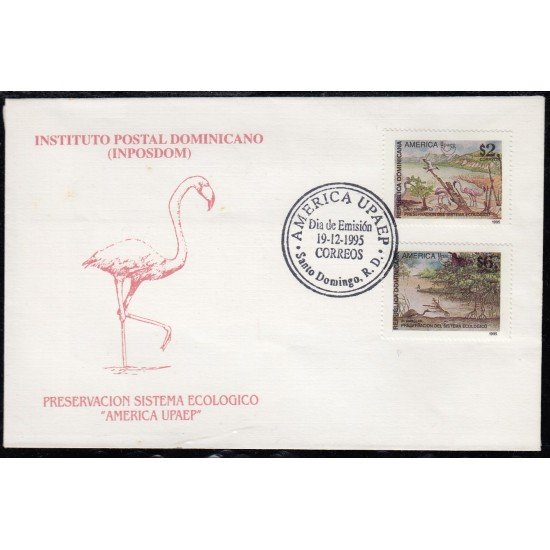 Upaep Rep. Dominicana 1196/97 1995 Lago Enriquillo SPD FDC Sobre Primer Día Upaep Rep. Dominicana 1196/97 1995 Lago Enriquillo SPD FDC Sobre Primer Día