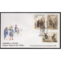 Upaep Chile 1399/01 1996 Hombres a Caballo SPD FDC Sobre Primer Día Upaep Chile 1399/01 1996 Hombres a Caballo SPD FDC Sobre Primer Día
