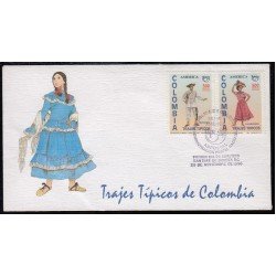 Upaep Colombia 1067/68 1996 Pescador Palenquera SPD FDC Sobre Primer Día Upaep Colombia 1067/68 1996 Pescador Palenquera SPD FDC Sobre Primer Día