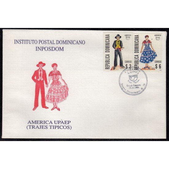 Upaep Rep. Dominicana 1236/37 1996 Traje de Hombre SPD FDC Sobre Primer Día Upaep Rep. Dominicana 1236/37 1996 Traje de Hombre SPD FDC Sobre Primer Día