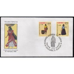 Upaep El Salvador 1287/88 1996 Refajo de Nahuizalco SPD FDC Sobre Primer Día Upaep El Salvador 1287/88 1996 Refajo de Nahuizalco SPD FDC Sobre Primer Día