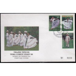 Upaep Honduras 874/76 1996 Traje de Opatoro Jocomino SPD FDC Sobre Primer Día Upaep Honduras 874/76 1996 Traje de Opatoro Jocomino SPD FDC Sobre Primer Día