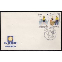 Upaep Uruguay 1670/71 1997 Chica Cartero SPD FDC Sobre Primer Día Upaep Uruguay 1670/71 1997 Chica Cartero SPD FDC Sobre Primer Día