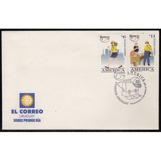 Upaep Uruguay 1670/71 1997 Chica Cartero SPD FDC Sobre Primer Día Upaep Uruguay 1670/71 1997 Chica Cartero SPD FDC Sobre Primer Día