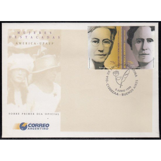 Upaep Argentina 2088/89 1998 Rosario Vera SPD FDC Sobre Primer Día