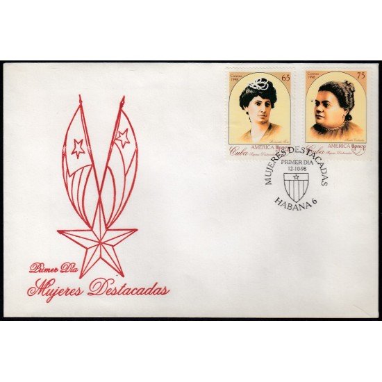 Upaep Cuba 3747/48 1998 Bernarda Toro María Cabrales SPD FDC Sobre Primer Día Upaep Cuba 3747/48 1998 Bernarda Toro María Cabrales SPD FDC Sobre Primer Día