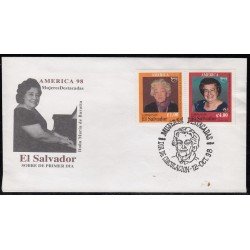 Upaep El Salvador 1364/65 1998 Alice Lardé SPD FDC Sobre Primer Dí Upaep El Salvador 1364/65 1998 Alice Lardé SPD FDC Sobre Primer Dí