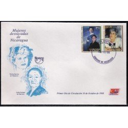 Upaep Nicaragua 2166/67 1998 Violeta Barrios SPD FDC Sobre Primer Día Upaep Nicaragua 2166/67 1998 Violeta Barrios SPD FDC Sobre Primer Día