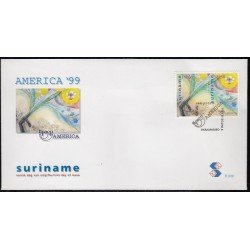 Upaep Suriname 1543/44 1999 Arma disparando una flor SPD FDC Sobre Primer Día Upaep Suriname 1543/44 1999 Arma disparando una flor SPD FDC Sobre Primer Día