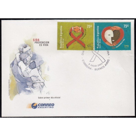 Upaep Argentina 2178/79 2000 Corazón de dos caras SPD FDC Sobre Primer Día Upaep Argentina 2178/79 2000 Corazón de dos caras SPD FDC Sobre Primer Día