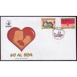 Upaep Bolivia 1061/62 2000 Pareja Lazo Rojo SPD FDC Sobre Primer Día Upaep Bolivia 1061/62 2000 Pareja Lazo Rojo SPD FDC Sobre Primer Día