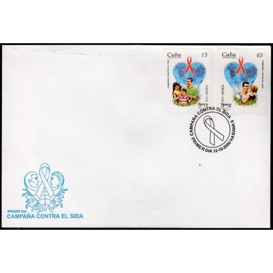 Upaep Cuba 3902/03 2000 Familia, globo terráqueo SPD FDC Sobre Primer Día