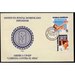 Upaep Rep. Dominicana 1449/50 2000 Niño enfermo de Sida SPD FDC Sobre Primer Día Upaep Rep. Dominicana 1449/50 2000 Niño enfermo de Sida SPD FDC Sobre Primer Día