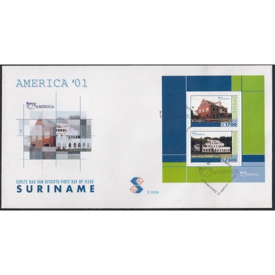 Upaep Suriname HB 88 2001 Diócesis SPD FDC Sobre Primer Día Upaep Suriname HB 88 2001 Diócesis SPD FDC Sobre Primer Día