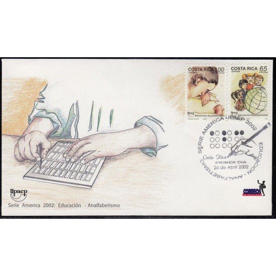 Upaep Costa Rica 704/05 2002 Globo terráqueo SPD FDC Sobre Primer Día Upaep Costa Rica 704/05 2002 Globo terráqueo SPD FDC Sobre Primer Día