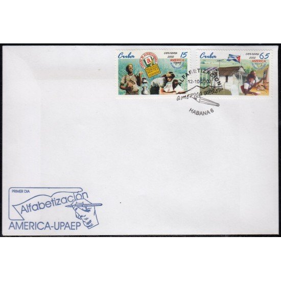 Upaep Cuba 4032/33 2002 Ejército de alfabetizadores SPD FDC Sobre Primer Día Upaep Cuba 4032/33 2002 Ejército de alfabetizadores SPD FDC Sobre Primer Día
