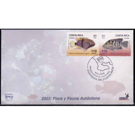 Upaep Costa Rica 722/23 2003 Archocentrus Astatheros SPD FDC Sobre Primer Día Upaep Costa Rica 722/23 2003 Archocentrus Astatheros SPD FDC Sobre Primer Día
