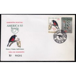 Upaep Ecuador 1769/70 2003 Semnornis Bomarea bird SPD FDC Sobre Primer Día Upaep Ecuador 1769/70 2003 Semnornis Bomarea bird SPD FDC Sobre Primer Día