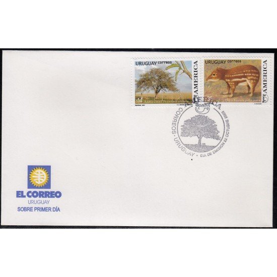 Upaep Uruguay 2124/25 2003 Prosopis affinis Agouti paca SPD FDC Sobre Primer Día