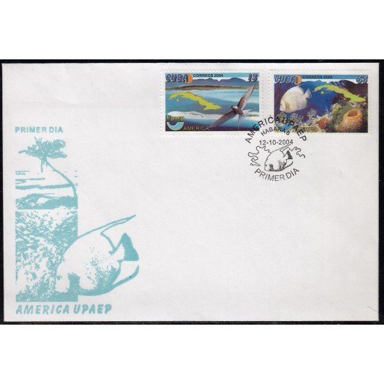 Upaep Cuba 4190/91 2004 Ave Pez SPD FDC Sobre Primer Día Upaep Cuba 4190/91 2004 Ave Pez SPD FDC Sobre Primer Día