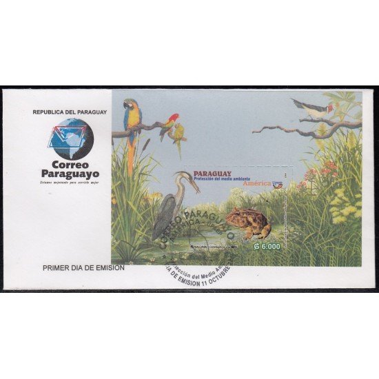 Upaep Paraguay HB 23 2004 Ceratophrys cranweli bird SPD FDC Sobre Primer Día Upaep Paraguay HB 23 2004 Ceratophrys cranweli bird SPD FDC Sobre Primer Día