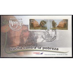 Upaep Chile 1694/95 2005 Lucha contra la pobreza SPD FDC Sobre Primer Día Upaep Chile 1694/95 2005 Lucha contra la pobreza SPD FDC Sobre Primer Día