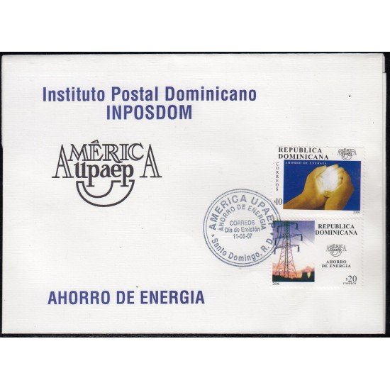 Upaep Rep. Dominicana 1520/21 2006 Ahorro de energía SPD FDC Sobre Primer Día Upaep Rep. Dominicana 1520/21 2006 Ahorro de energía SPD FDC Sobre Primer Día