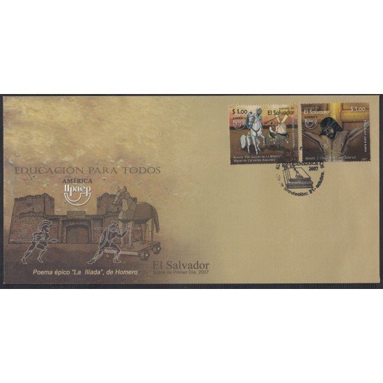 Upaep El Salvador 1697/98 2007 Don Quijote SPD FDC Sobre Primer Día 