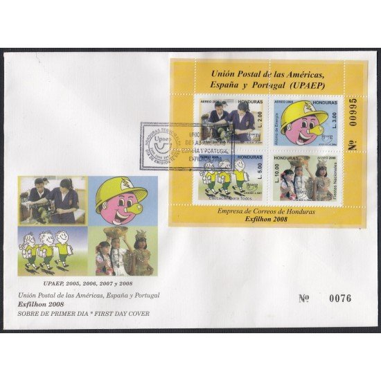 Upaep Honduras HB 88 2008 Fiestas Nacionales SPD FDC Sobre Primer Día Upaep Honduras HB 88 2008 Fiestas Nacionales SPD FDC Sobre Primer Día