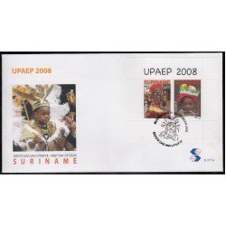 Upaep Suriname HB 168 2008 Carnaval Fiestas Nacionales SPD FDC Sobre Primer Día Upaep Suriname HB 168 2008 Carnaval Fiestas Nacionales SPD FDC Sobre Primer Día