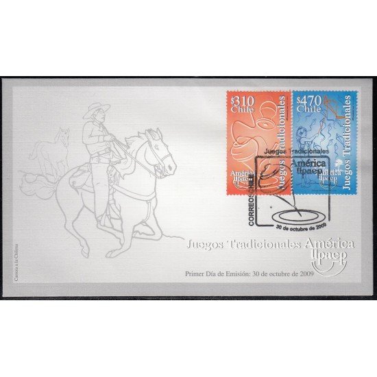 Upaep Chile 1918/19 2009 Juegos tradicionales horse SPD FDC Sobre Primer Día Upaep Chile 1918/19 2009 Juegos tradicionales horse SPD FDC Sobre Primer Día