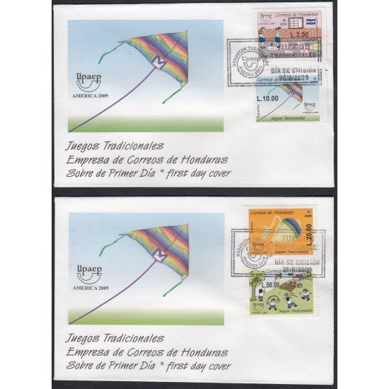 Upaep Honduras 1334/37 2009 Trompo Rayuela Papalote SPD FDC Sobre Primer Día Upaep Honduras 1334/37 2009 Trompo Rayuela Papalote SPD FDC Sobre Primer Día