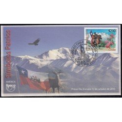 Upaep Chile 1961 2010 Símbolos Patrios bird fauna SPD FDC Sobre Primer Día Upaep Chile 1961 2010 Símbolos Patrios bird fauna SPD FDC Sobre Primer Día