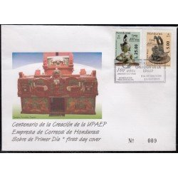 Upaep Honduras 1356/57 2011 Dios del maíz Estela Maya SPD FDC Sobre Primer Día Upaep Honduras 1356/57 2011 Dios del maíz Estela Maya SPD FDC Sobre Primer Día