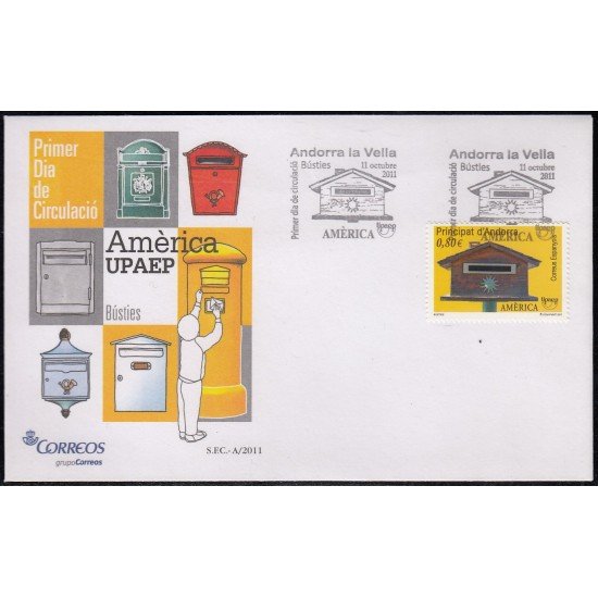 Upaep Andorra Española 2011 Busties SPD FDC Sobre Primer Día