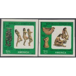 Upaep 1989 1061/62 Dominicana  Sin dentar Imperforated