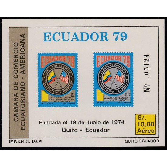 Ecuador Hojita block 43 1979 Cámara de comercio Ecuatoriano-Americana MNH