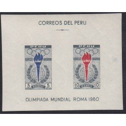 Perú Hojita block 4 1961 Olimpiada Mundial Roma MH