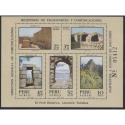 Perú Hojita block 8 1970 Machu Picchu Titicaca Puruchuco MNH