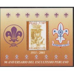 Perú Hojita block 20 2002 90 Aniversario del Escultismo Peruano Boy scout MNH Perú Hojita block 20 2002 90 Aniversario del Escultismo Peruano Boy scout MNH