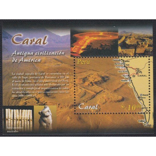 Perú Hojita block 28 2004 Caval Antigua civilización de América MNH Perú Hojita block 28 2004 Caval Antigua civilización de América MNH