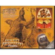 Perú Hojita block 40 2007 Animales prehistóricos fauna Fósiles Megatherium MNH Perú Hojita block 40 2007 Animales prehistóricos fauna Fósiles Megatherium MNH