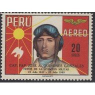 Perú 505 1969 Cap. Fap. José A Quiñones González aviación MNH Perú 505 1969 Cap. Fap. José A Quiñones González aviación MNH