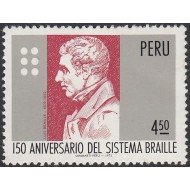 Perú 616 1976 150 Aniversario del sistema Braille MNH Perú 616 1976 150 Aniversario del sistema Braille MNH
